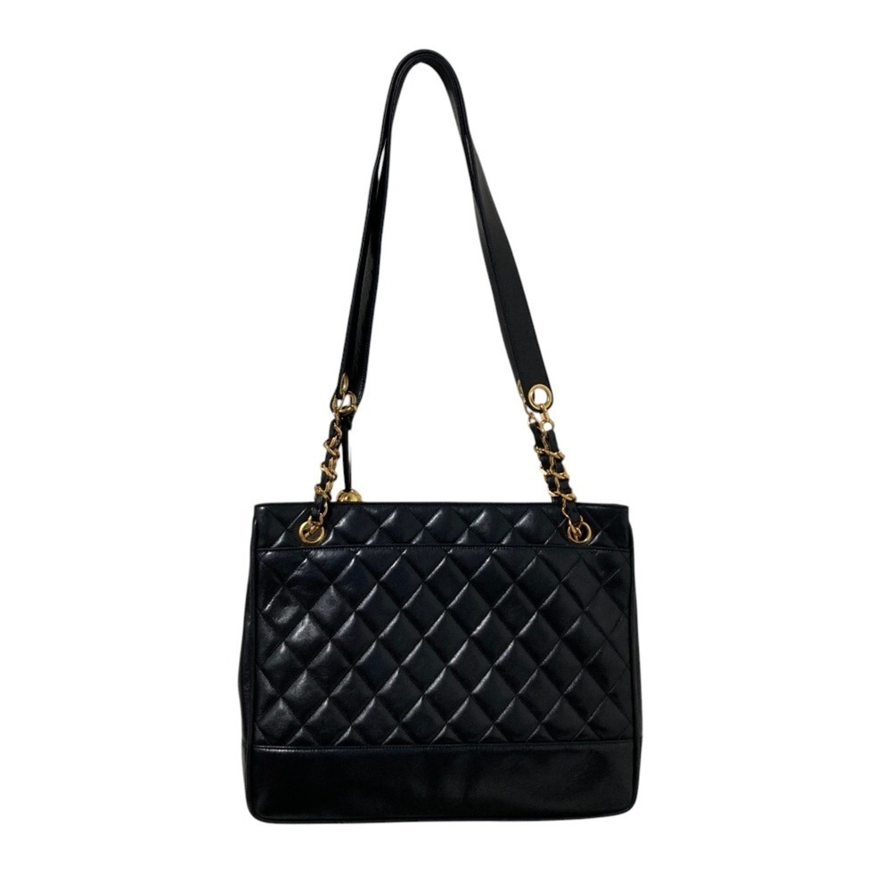 CHANEL Matelassé Lambskin Chain Shoulder Bag Tote Black Women's - Picture 3 of 16